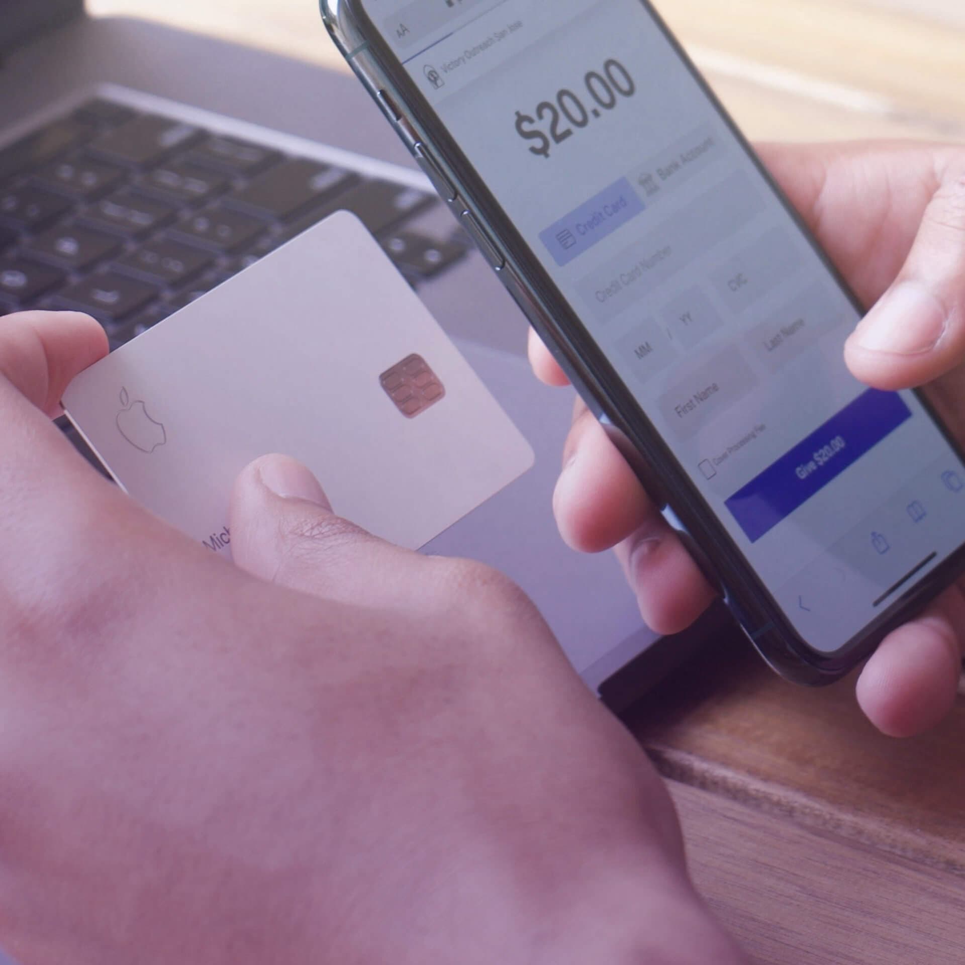 A person making a secure payment online